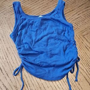 Princess Polly xx Royal Blie Ribbed Crop Top Size 6